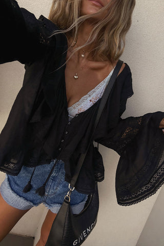 Fleur Lace Frill Blouse