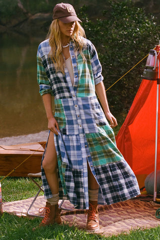 High Tide Flannel Maxi Dress
