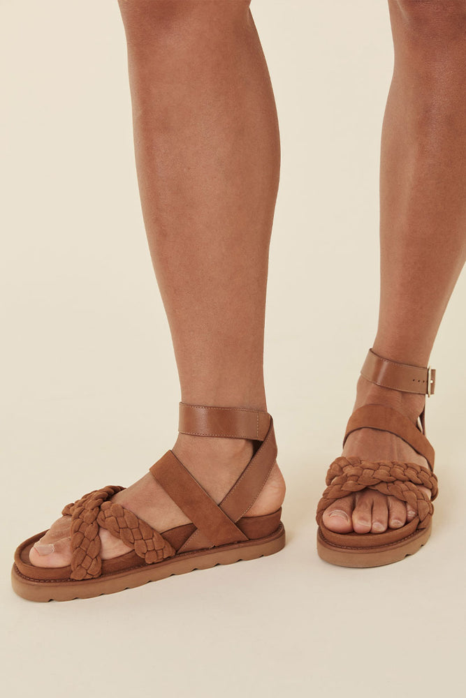 Alexa Plaited Leather Sandal